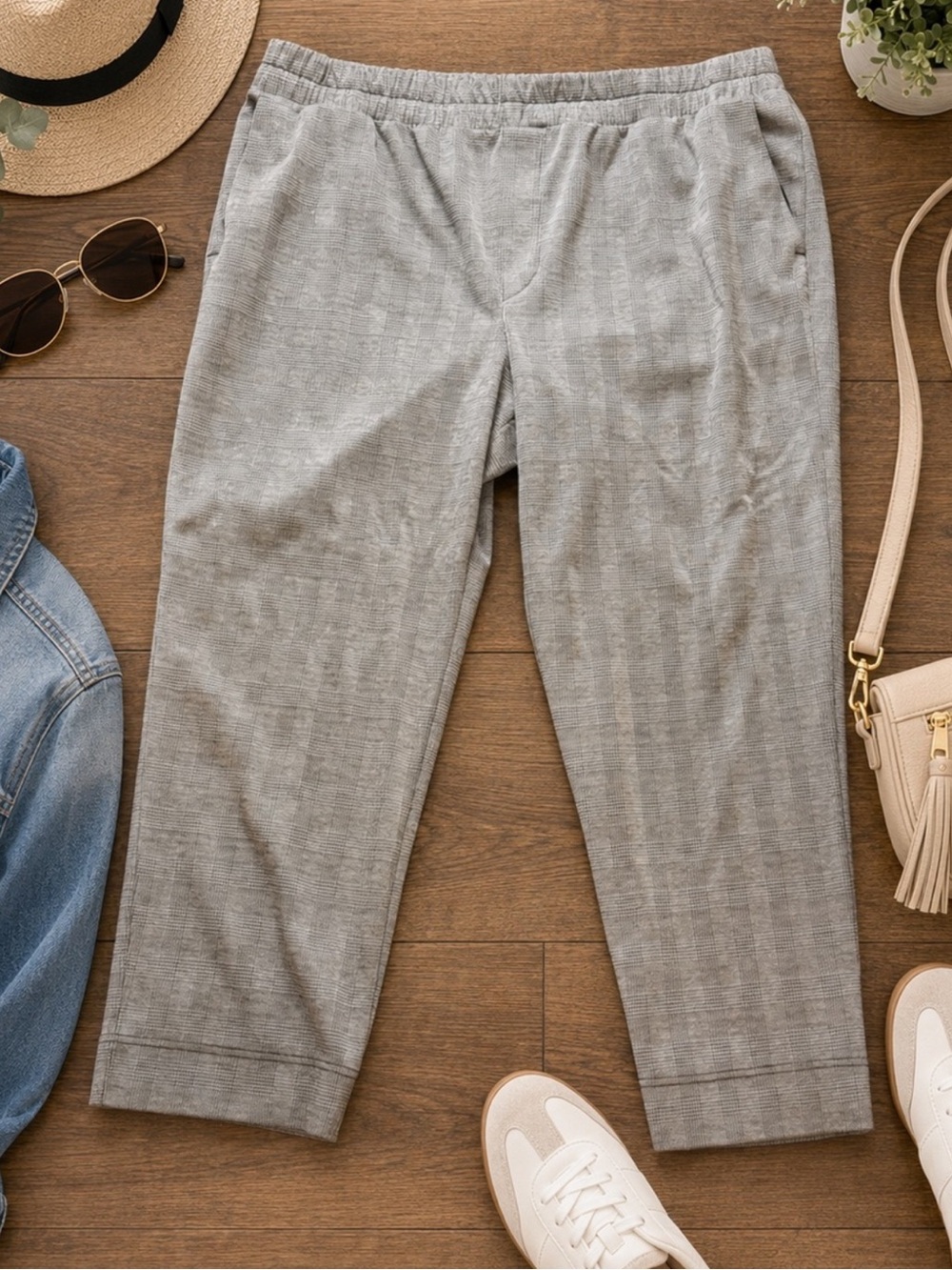 A New Day Light Gray Knit Jogger Pants XXL Casual Lounge Athleisure